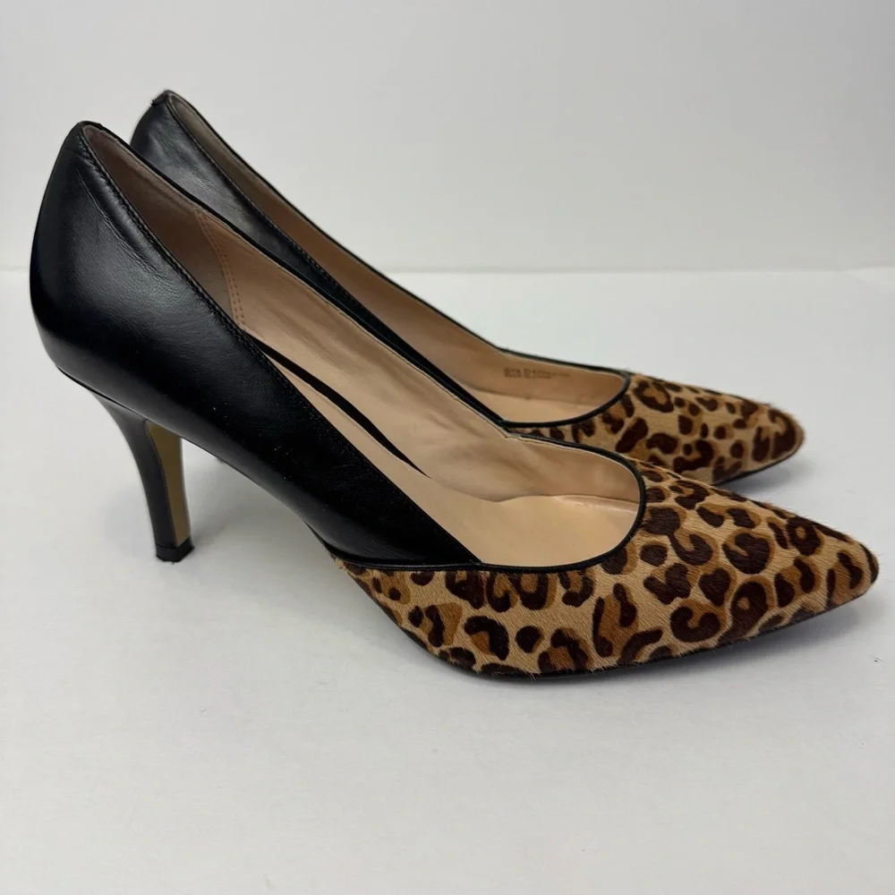 Woman’s Cole Haan Kyle Leopard Print Pointed Toe Stiletto Pumps Size 9